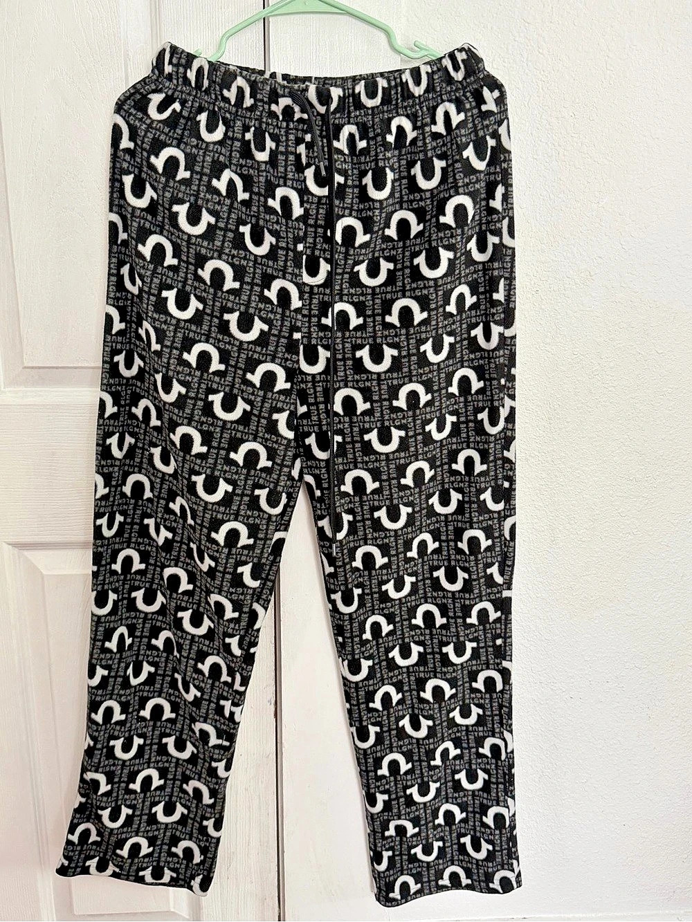 True Religion Loungewear Jogger Pants Black & White Small Like New